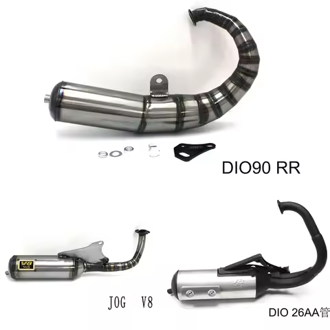 Motorcycle V8 exhaust pipe Full Exhaust System for JOG V8 DIO V8 BWS V8 ZX V8 DIO90 RR DIO 26AA ZX 2
