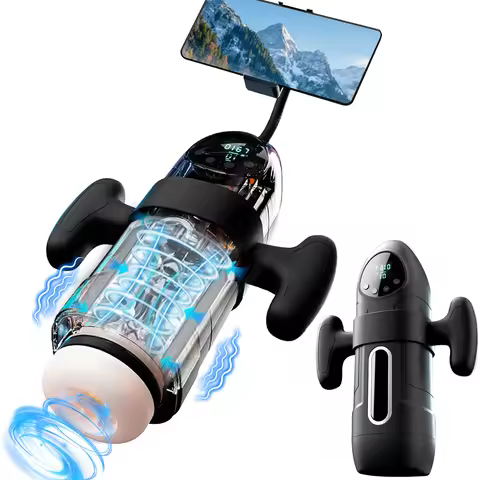 Electric 10 Telescopic 10 Vibrator 4 Sucking Voice Interactive LED Display Adult Male Masturbation E