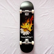 Erased “Burning Flower Black” 8.0” x 31.4” Custom Skateboard Complete