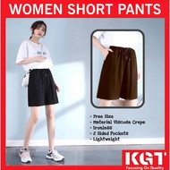KGT Short Pants Ladies Short Pants Plain Color Soft Material Seluar Pendek Perempuan Soft Material
