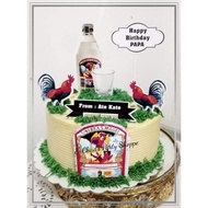 GIN and ROOSTER Theme Cake Topper Set