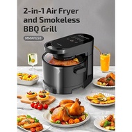MAYER 2-in-1 Air Fryer and Smokeless BBQ Grill