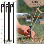 AMBER1 20/25/30/40cm Gazebo Tent Pegs, Long Heavy Duty Marquee Stakes, Supplies. Steel Hard Black Gravel Ground Camping