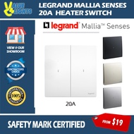 Legrand Mallia Senses 20A Heater Switch 1 Way 2 Way Switch White Black Silver Champagne Bronze