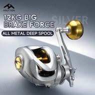 Metal Baitcasting Reels, 6.3:1 High Speed Gear Ratio, 12KG Max Drag BC Reel