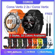 Coros Vertix 2 / Coros Vertix 2s / Coros Vertix QuickFit Tali Silikon Lembut / Leather Watch Strap (