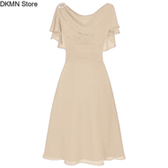 ∋❅ Limea Plus Size Dress For Women Formal Wedding Dress For Ninang Sale Women Formal Wedding Bridesmaid High-Waist Party Ball Prom Gowntail Dress Chiffon Beige