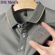 DM Men's Summer Men's Short Sleeve Polo Shirt Plus Size Business Casual Lapel Tops Korean Trend T Shirt for Men
