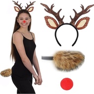 Mya Christmas Deer Costume for Women Girl Christmas Deer Ear Headband Deer Tail Nose