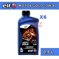 (6 ขวด) น้ำมันเครื่อง elf เอลฟ์ MOTO4 GOLD 10W-40 ขนาด 0.8L