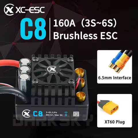 XC-ESC C8 160A Sensorless Brushless ESC 3S~6S Lipo Battery For 1/7 1/8 RC Model Car Monster Truck Bu