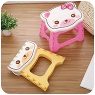Kursi lipat anak portable bangku lantai mini kecil motif karakter kartun lucu dingklik duduk