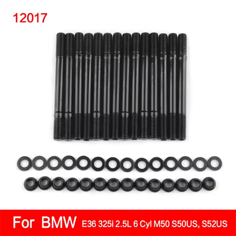 for 201-4302 Cylinder Head Stud Kit for BMW E36、325i 2.5L 6 Cyl M50 3.0L S50US 3.2L S52US Inline 6 (