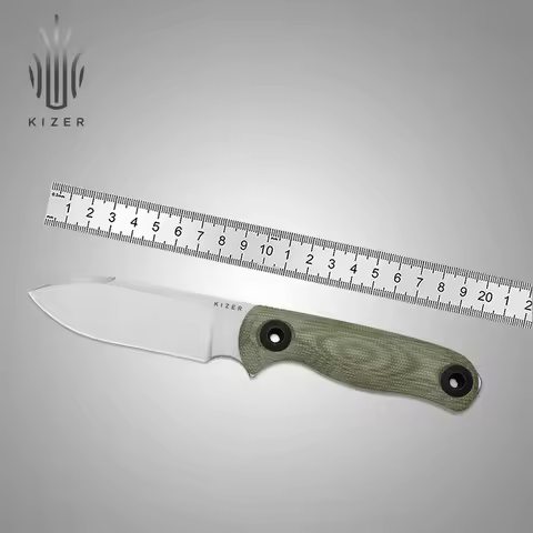 Kizer Fixed Blade Knife 1101A1/A2/A3 Drop Bear Fix 3 14C28N/1095 Steel Blade G10/Micarta Handle Camp