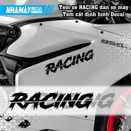 [BUY 1 GET 1 FREE] Racing car sticker - Cut-out Decal - Size 24x5.5cm