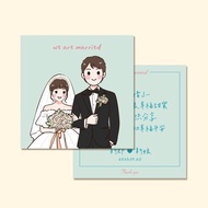 客製喜餅謝卡 / 插畫謝卡 / 結婚喜餅 / 婚紗謝卡(MA024)