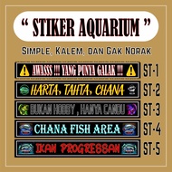 Stiker Aquarium Sticker Aquarium  Awas Ikan Chana Predator  / Awas Ikan Galak / Ikan Predator  Water
