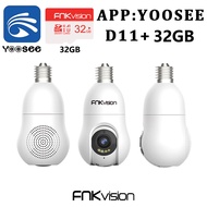 FNKvision กล้องหลอดไฟ กันน้ํา กล้องวงจรปิด  5 ล้าน Full HD 5MP กล้องหลอดไฟ ตรวจสอบ/แสงเครื่อง dual use WiFi กล้องหลอดไฟ