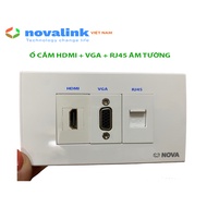 [Real photo] In-wall HDMI+VGA+RJ45 socket