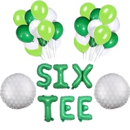 (SG SELLER) 60th Birthday Decorations, 60th Golf Birthday Balloon,Silver&Green Birthday Decorations 