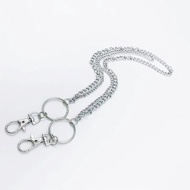 Hip-hop cool versatile trouser chain pants hanging 嘻哈扮酷百搭裤链裤子挂链层双扣金属粗链腰链男女潮105DF