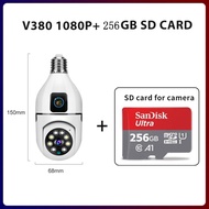 V380 Pro CCTV Bulb Camera Dual Lens 1080 HD CCTV Camera 360°Wireless Camera Cctv sambung hp jarak jauh