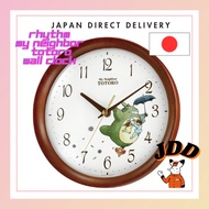 【Direct From Japan】RHYTHM My Neighbor Totoro Wall Clock Character Analog Totoro M27 Wood Brown Semi-Gloss Finish 8MGA27RH06