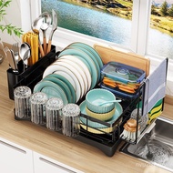 Multifunctional Dish Rack Rag Kitchen Drain Rack Household Cup Chopsticks Next Single-Layer Dishwash