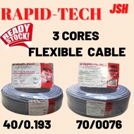 RAPID-TECH 3 CORD PVC FLEXIBLE WIRE CABLE@40/0.193X3C@70/0076X3C