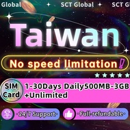 SCT Taiwan SIM Card Unlimited 4G Data 5-30 days Daily 500MB-3GB Taiwan eSIM on Chunghwa Telecom