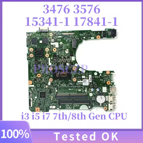 17841-1 15341-1 For Dell Inspiron 15 3576 3476 3567 Laptop Motherboard With i3 i5 i7 7th/8th Gen CPU