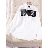 Foreign Trade Spring Autumn New Style Casual Handsome Lapel Buttoned Epaulette Letter Print Color Ma