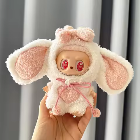Cute Cartoon Rabbit Outfit for Labubu Plush Clothes Fashion Cute Monkey Macaron Korea Style Clothes 