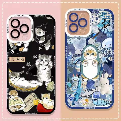 Cartoon M-Mofusand Shark Cat Phone Case for OPPO Reno 13 11F 10 12 PRO A79 5G A78 8T Realme C67 C65 