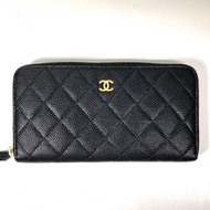 香奈兒荔枝皮金釦長夾 裸包 Chanel wallet