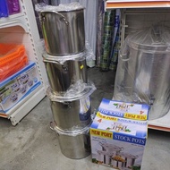 8/12/16/20 QT Stock Pot Stainless Steel Set of 4PCS Periuk Sup BERKUALITI/sotck pots/cooking pot