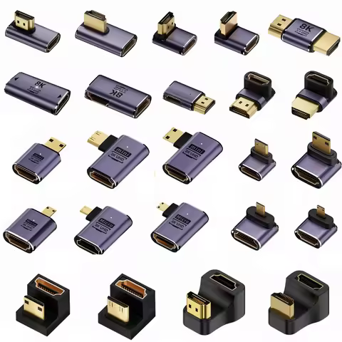 hdmi 90 degree adapter 8k 4k 120Hz 270 degree hdmi angled adapter 360 180 degree mini MICRO hdmi to 