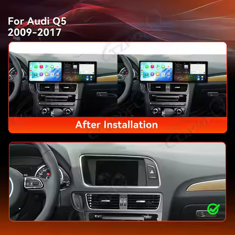 Dual 9.1'' Android 15 CarPlay Car Radio For Audi Q5 2009-2017 Touch Screen Multimedia Player GPS Nav