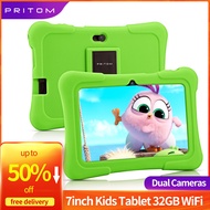 Pritom 7 inchs K7 Kids Tablet, Parental Control,Cartoon gaming PC Tablet,tab, drawing tablet,  Android 10.0,16GB ROM, WiFi,Dual Camera, Educational,Kids Software Pre-Installed kindle tablet gifts for kids