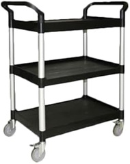 FSE PLBC3316B Bus Cart, 33-1/2" x 16-1/8" x 37", 176 lb. Load Capacity, 3-Tier Shelving, Open Design