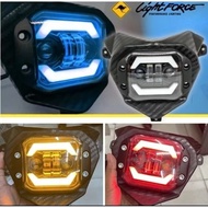 Headlamp reflector iron case klx crf wr 155 led daymaker plus eyebrow angel eyes headlight/ klx bf c