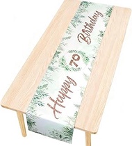 70th Table Runner Birthday, Happy Birthday Tablecloth 185cm x 33cm, Green Happy 70th Birthday Tablec