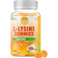 L-Lysine Gummies 1000mg, Cold Sores with Immune Support for Lips & Oral Area, Chewable L-Lysine Gumm