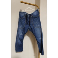 Evisu Distressed Denim Jogger Pants