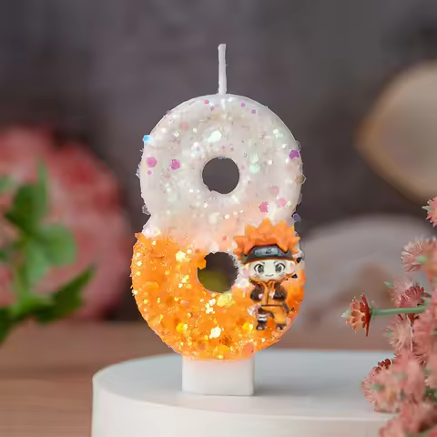 Anime Numbers Birthday Candles Cakes Desserts 0-9 Creative Handmade Candles