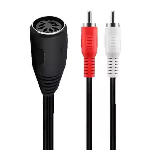 7 Pin DIN Male Female Public To 2 RCA Lotus Male Plug Old-Fashioned B&O TV Equipment Adapter Cable 0