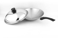READY STOCK BUFFALO 32CM 3  PLY ROUND BOTTOM LONG HANDLE WOK 牛头牌32CM 单手柄圆底炒锅