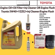 Toyota 5W40 Fully Synthetic SN/CF 5W40 Genuine Engine oil 4L + Oil Filter + Injector Cleaner + Gasoline Engine Flush