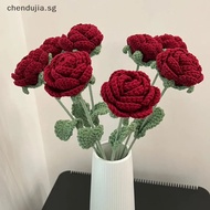 DUJIA Modern Elegance Simulation Flower Home Decoration Dining Table Knitted Rose Single Bouquet Wedding Artificial Flower SG