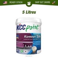 🔥READY STOCK🔥 5L KCC PAINT Korevon Silk Acrylic Water Based Interior Gloss Wall Ceiling Cat Dinding 